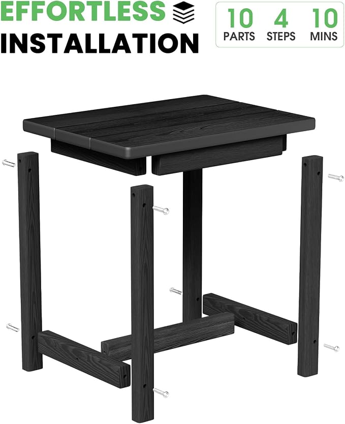 Outdoor Side Table – 17" HDPE Adirondack Side Tables, Sturdy Small Outdoor - Image 6
