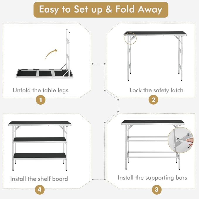 COSTWAY Folding Picnic Camping Table, Portable Lightweight Aluminum Table - Image 6