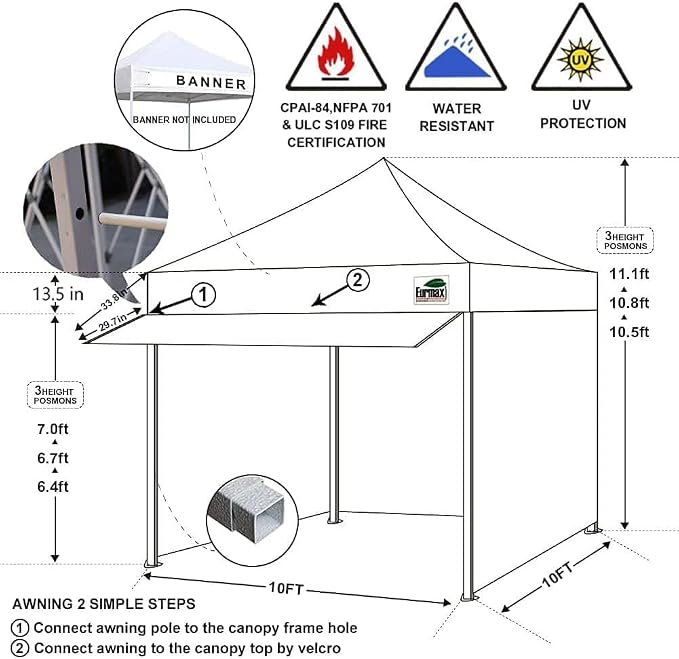 Eurmax USA 10 x 10 Pop up Canopy Commercial Tent Outdoor Party Canopies - Image 2