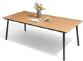 83" Patio Outdoor Dining Table for 6-8, Weather-Resistant Wood-Grain Top by VredHom