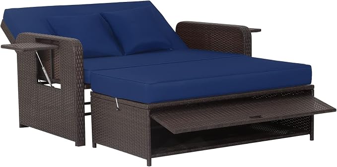 COSTWAY Patio Rattan Daybed by COSTWAY