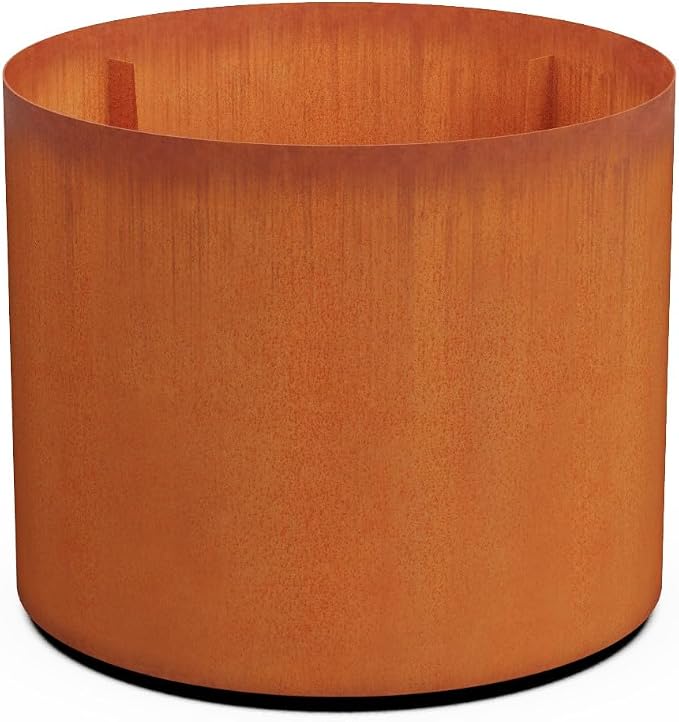 PLANTERCRAFT Corten Steel Metal Planter Box, Round Sizes, Modern Garden Steel by Plantercraft