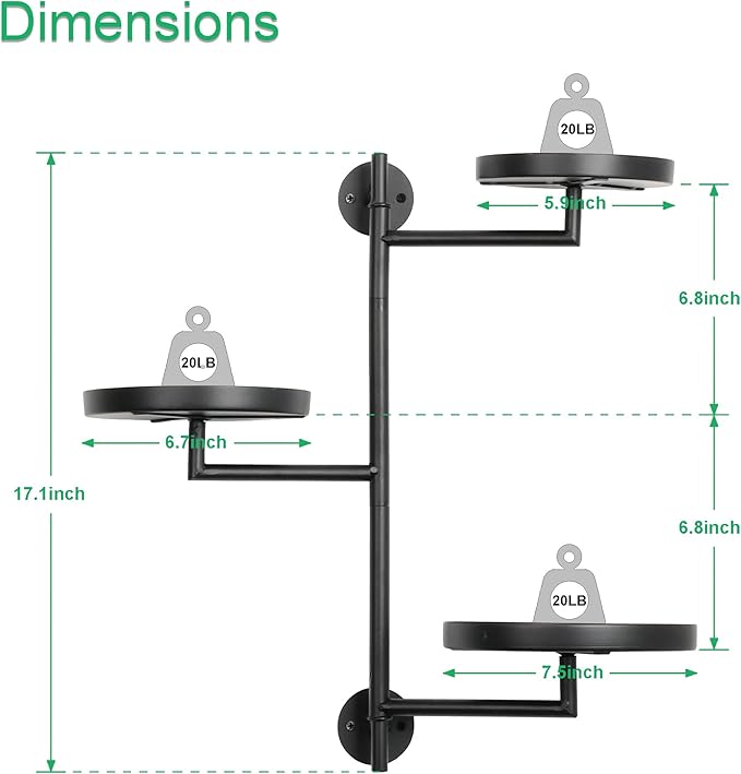 Rotating Window Wall Plant Shelves Stand Holder, 3 Tiered Metal Floating Plant - Image 4