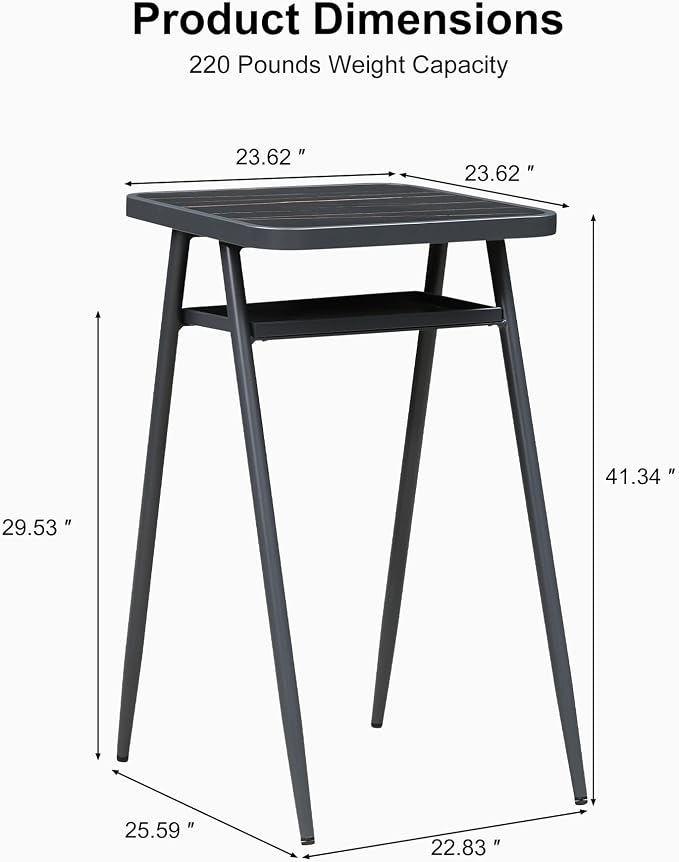 PURPLE LEAF Outdoor Patio Height Table - Image 2
