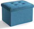 LINMAGCO Storage Ottoman Folding Foot Stool Velvet Foot Rest by LINMAGCO