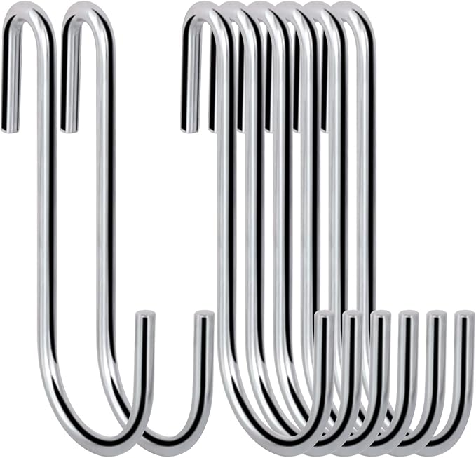30 Pack Heavy Duty S Hooks Pan Pot Holder Rack Hooks Hanging Hangers S Shaped by ESFUN