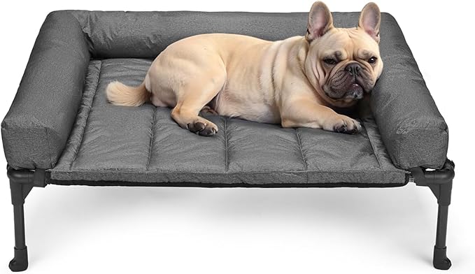 Veehoo Cooling Elevated Dog Bed Add Removable Waterproof Bolster Cushion Mat by Veehoo
