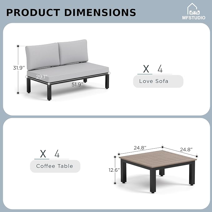 MFSTUDIO 8 Pieces Patio Furniture Set - Image 9