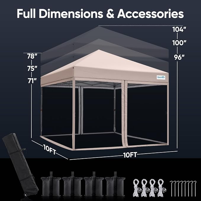 Quictent 10'x10' Pop up Screened Canopy Tent - Image 7