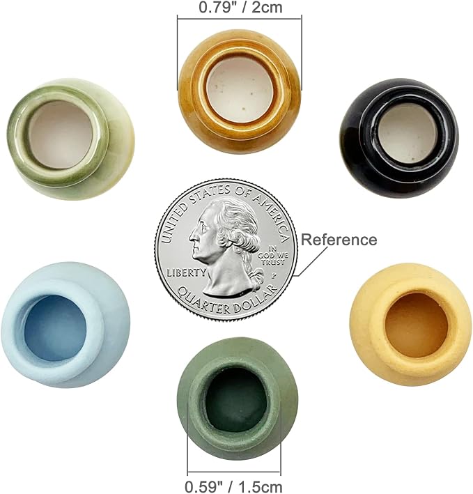 Miniature Terracotta Pots, 6 Pieces Mini Ceramic Clay Flower Pots Pottery - Image 5