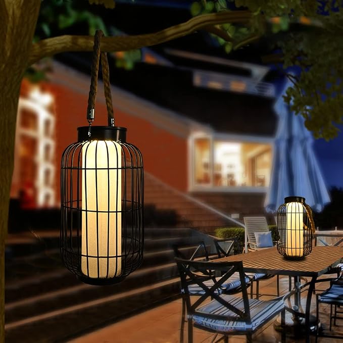 Large Outdoor Solar Lanterns Hanging Light Waterproof LED Garden Lights solar - Image 7