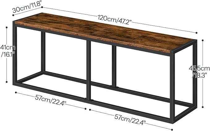 HOOBRO Dining Bench, 47.2 Inch Dining Table Bench, Industrial Style Kitchen - Image 3