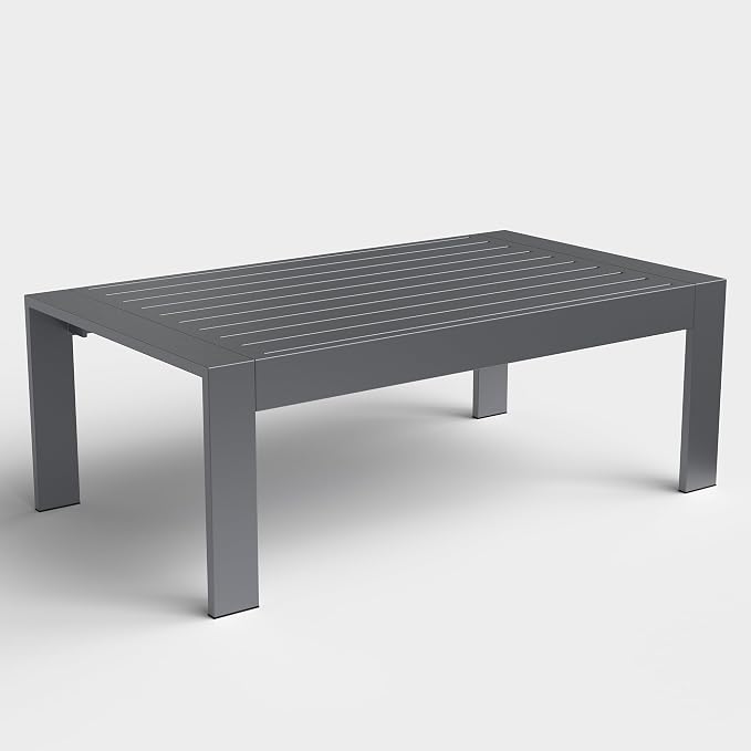 Outdoor Rectangle Patio Aluminum Coffee Tables - Image 4