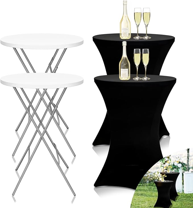 GUAGUA 32" Round Plastic Folding High Top Table by GUAGUA