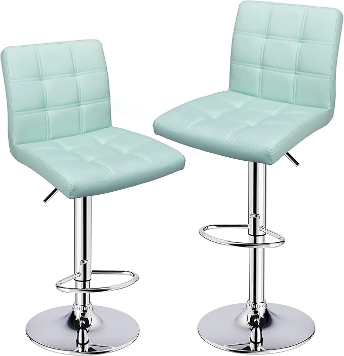 Leopard Modern Square PU Leather Adjustable Bar Stools - Image 8