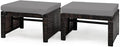 Tangkula 2 Pieces Patio Rattan Ottomans, All Weather Outdoor Footstool Footrest by TANGKULA
