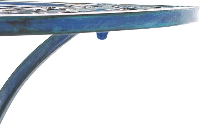 Safavieh Outdoor Collection Annalise Victorian Antique Blue Accent Table - Image 10