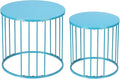 LEWIS&WAYNE Outdoor Side Table Set of 2, Metal Circle Accent End Tables by LEWIS%26WAYNE