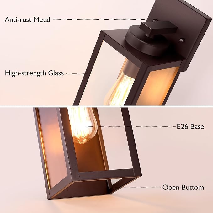 BesLowe Outdoor Wall Light Fixtures, Exterior Waterproof Wall Lanterns - Image 3
