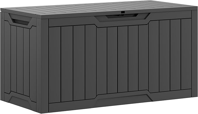 YITAHOME 100 Gallon Outdoor Storage Box, Large Water Resistant Resin Deck Box by YITAHOME