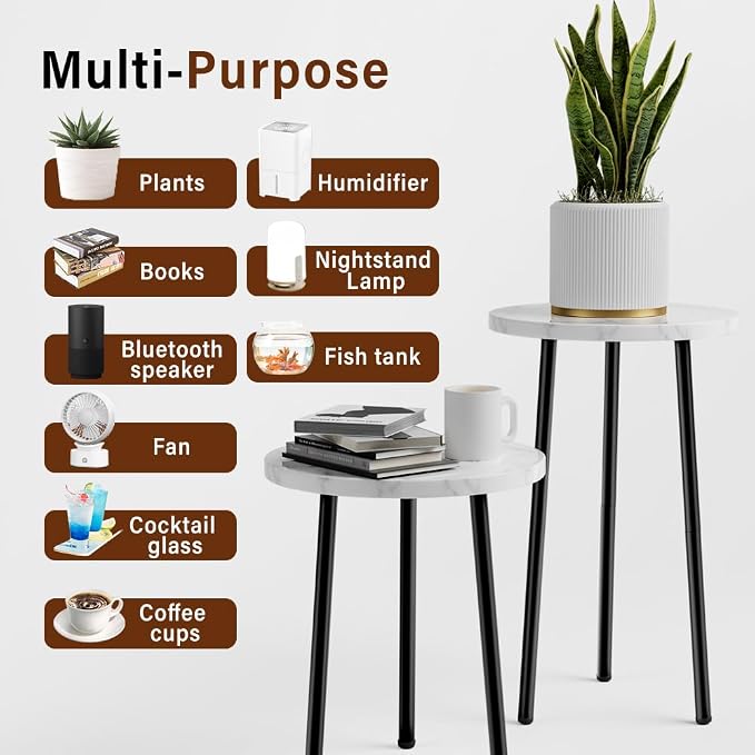 Plant Stand Indoor Tall: Corner Wood Plant Stand 2 Pack Mid Century Modern Decor - Image 5