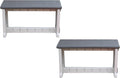 Bench, Deep Grey Top with Warm Grey Sides, 2 Pack by LeisureAccents