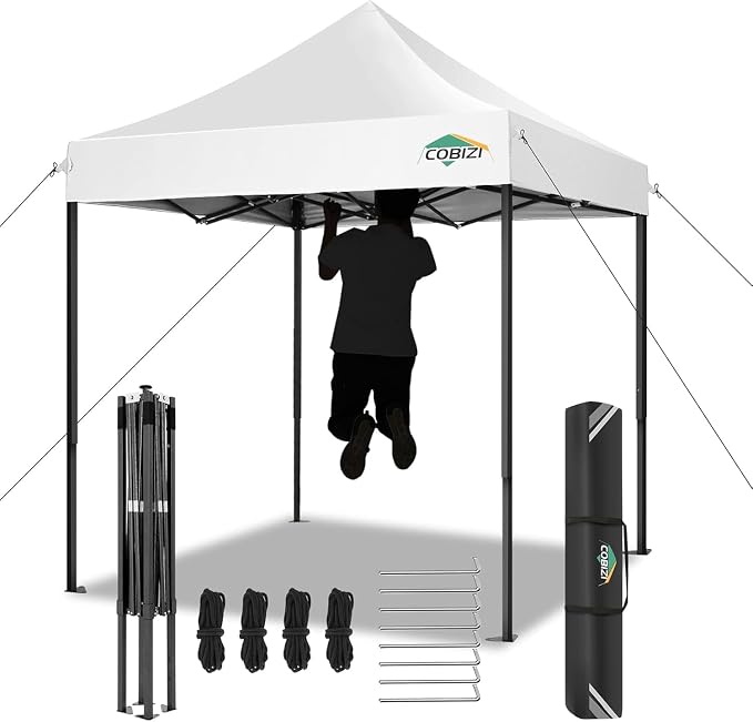 COBIZI 6.6x6.6ft Pop Up Canopy Tent, Heavy Duty Canopy Easy Set up All Weather by COBIZI