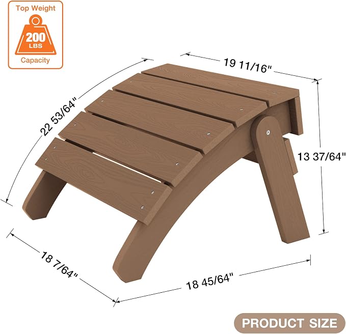 YEFU Adirondack Ottoman, Patio Foot Rest, Adirondack Foot Rest, Folding - Image 4