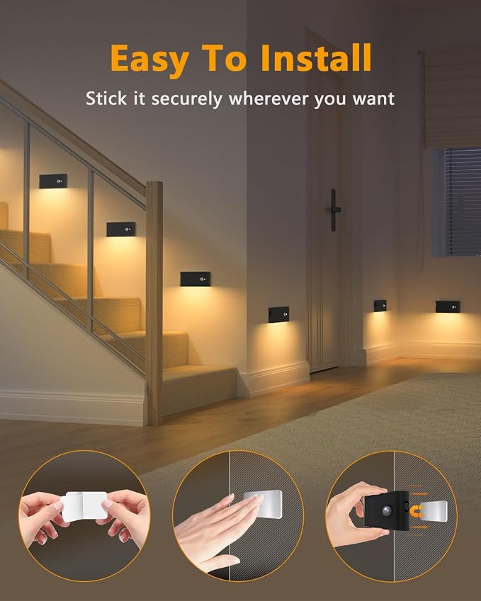 WILLED Stair Lights Indoor, Wireless Motion Sensor Light Indoor, Rechargeable - Image 6