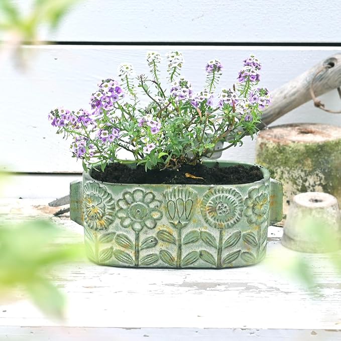8 inch Green Pots Planters Indoor Plants Succulent Pots Rectangle Window Box - Image 5