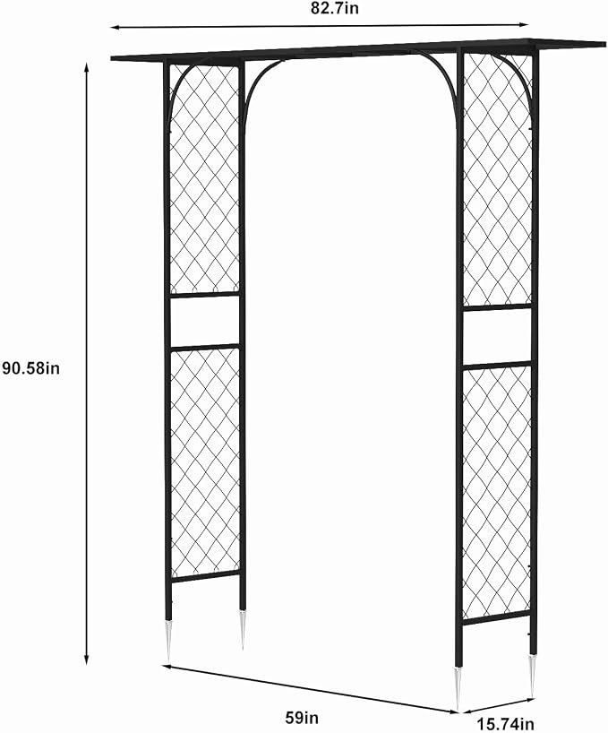 Zhongma Metal Garden Arbor, 83.5'' High x 82.7'' Wide, Outdoor Arch - Image 4