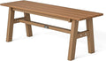 VINGLI 47” Outdoor Bench Garden Bench HDPE Porch Bench w/Metal Legs, Poly by VINGLI