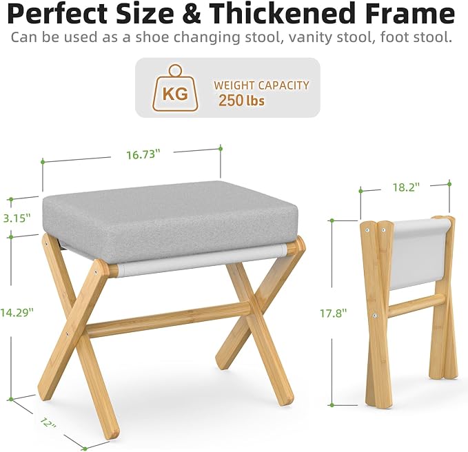 Foldable Foot Stool Ottoman, Modern Foot Rest - Image 3