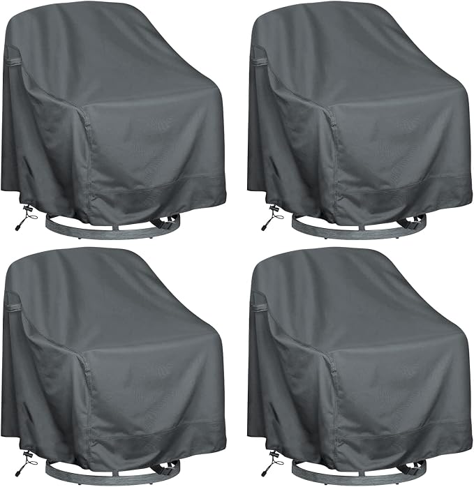 Outdoor Swivel Lounge Chair Cover 4 Pack, Waterproof Heavy Duty Outdoor Chair by HI%C2%B7%C2%B7%C2%B7YOURCOVER