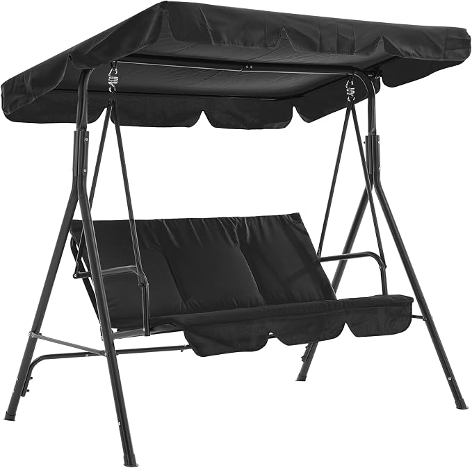 3 Person Porch Swing Chair, Outdoor Patio Swing Chair - Image 2
