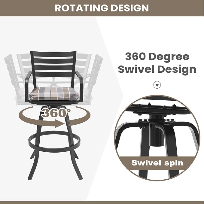Pellebant Outdoor Bar Stools Set of 4 - Image 8