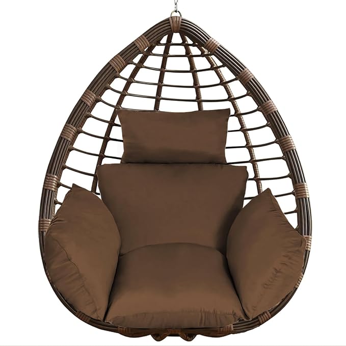 Egg Chair Cushion with Headrest, Hanging Basket Hammock Swing Seat Cushion by Zorpupoa