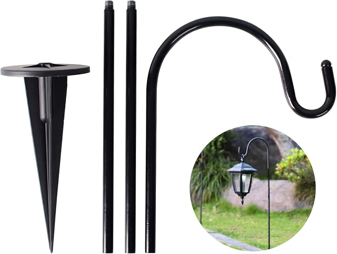 CALIDAKA 4 Pack Multi-Purpose Shepherds Hooks Outdoor Iron Shepherd Hook - Image 9