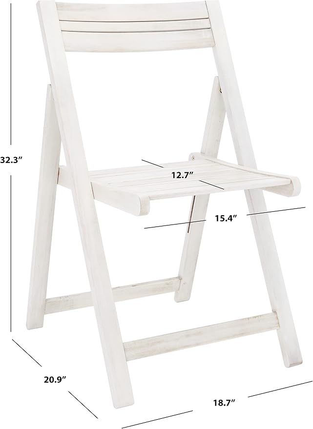 SAFAVIEH Outdoor Patio Furniture Collection Kerman White Washed Acacia Wood - Image 5