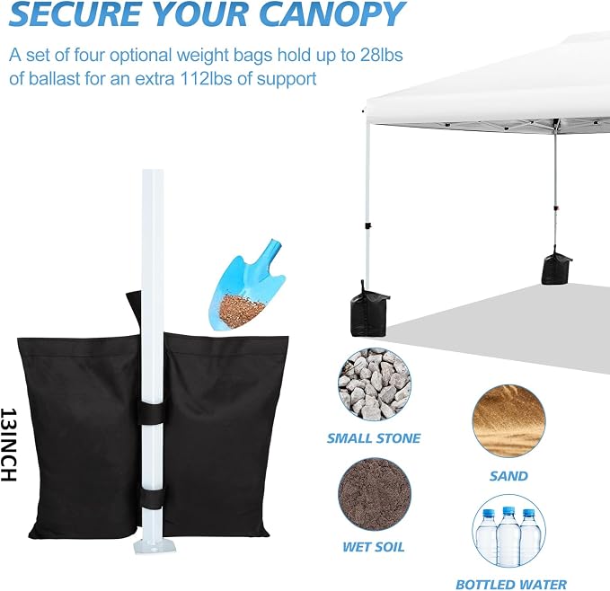 WEIZE Pop up Canopy Tent 10x10ft, 1-Button Push Setup, Instant Portable Shelter - Image 5
