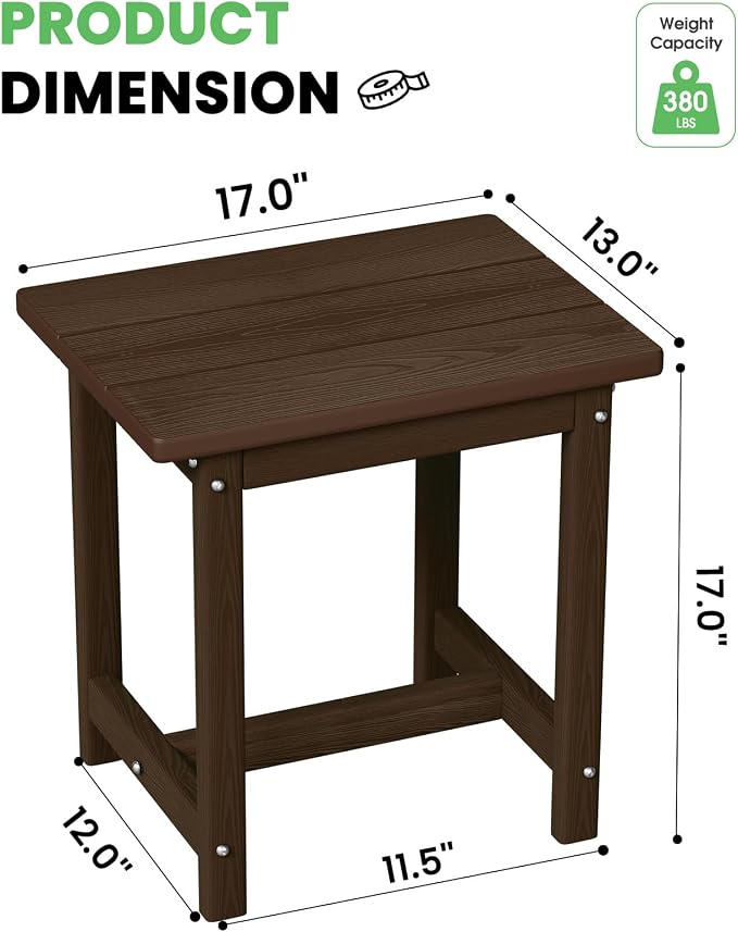 Outdoor Side Table, HDPE Small Outdoor Table, Adirondack Side Tables, Outside - Image 2