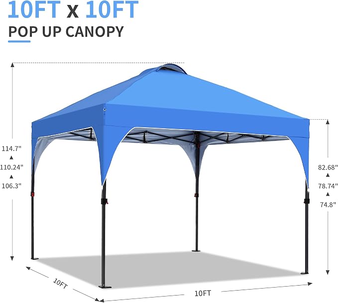 GDY 10x10 Pop Up Canopy Tent, Outdoor Gazebo - Image 9