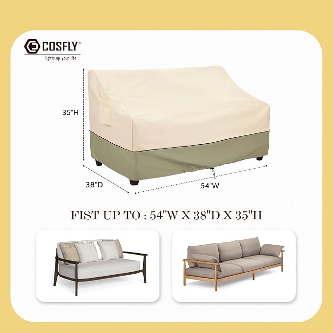 COSFLY Outdoor Furniture Patio Sofa Covers Waterproof, Outside Loveseat Covers - Image 2