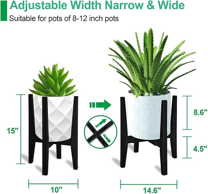 Plant Stand Indoor, Bamboo Plant Shelf, Adjustable Corner Plants Flower Holders - Image 2