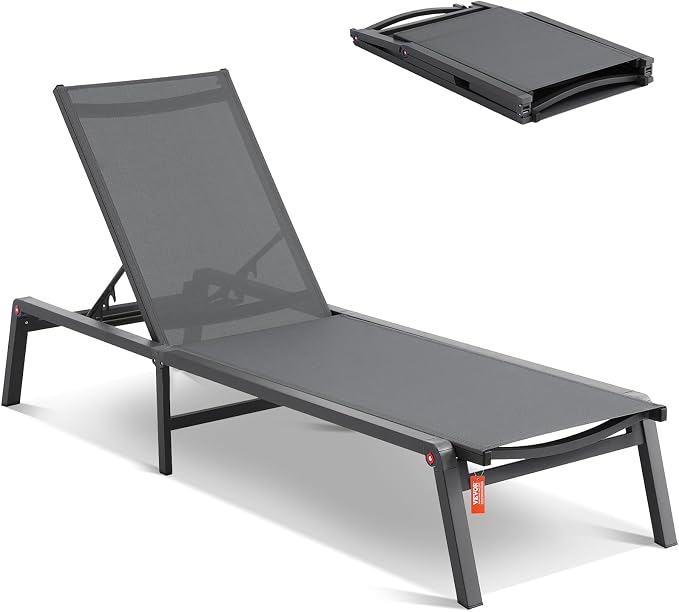 VEVOR Chaise Lounge Chair Outdoor, Aluminum Patio Lounge Chairs by VEVOR