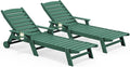 SERWALL Patio Chaise Lounge Chair Set of 2, Poly Lounge Chair by SERWALL