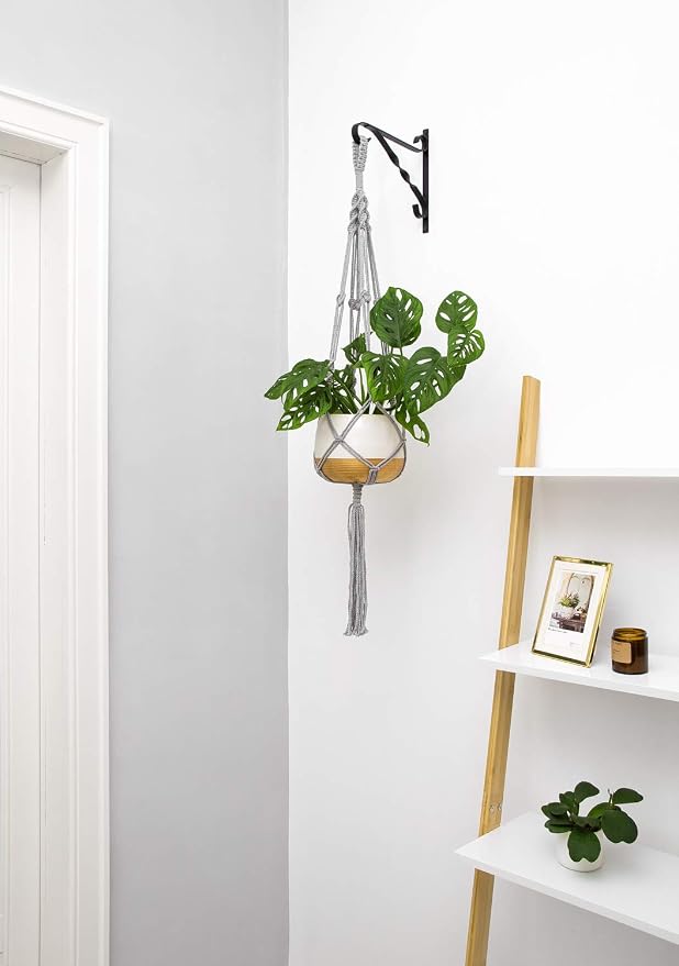 Mkono Macrame Plant Hangers Indoor Outdoor Hanging Planter Basket Cotton Rope 4 - Image 3