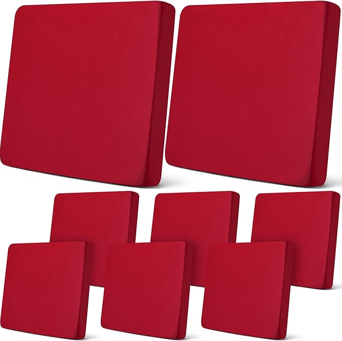 Newwiee 8Pcs Patio Cushion Covers Stretch Outdoor Cushion Cover Replacement by Newwiee