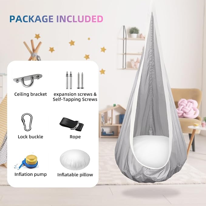 Kids Swing Seat Hammock Chair Indoor Outdoor Hanging Chair - Image 3