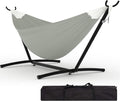 Double Hammocks with Stand for Outside, Portable Space Saving Heavy-Duty Steel by KYBOLT